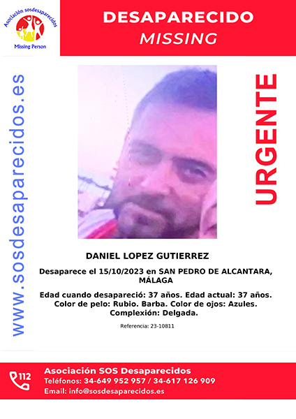 Se busca a Daniel López Gutiérrez, desaparecido en San Pedro Alcántara
