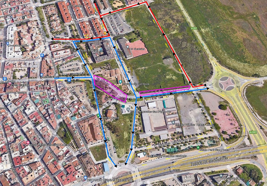 Reordenación del tráfico en Fuente Nueva por las obras de Avenida Oriental