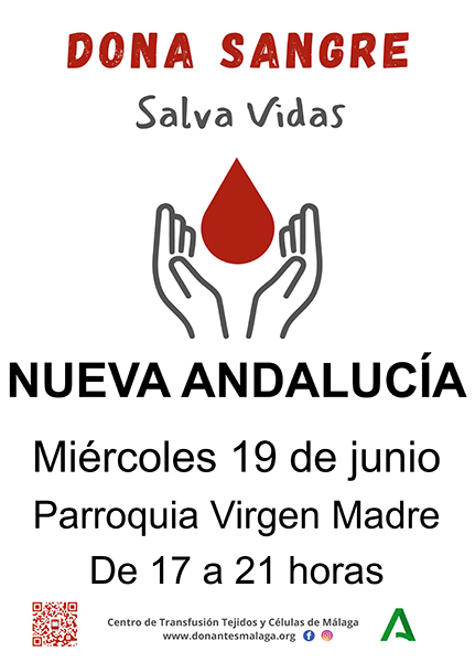 Tendremos una nueva campaña de donación de sangre en Nueva Andalucía