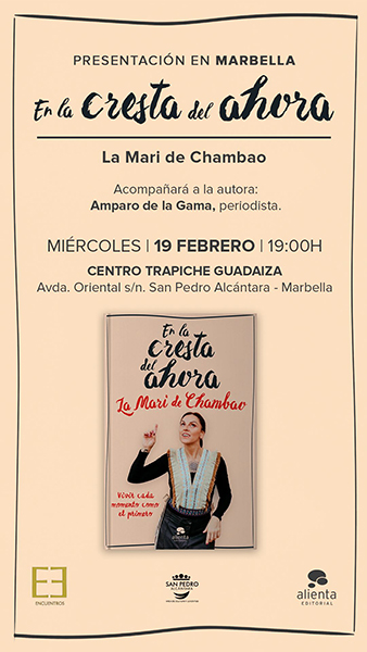 La Mari presenta en San Pedro Alcántara su libro 'En la cresta del ahora'