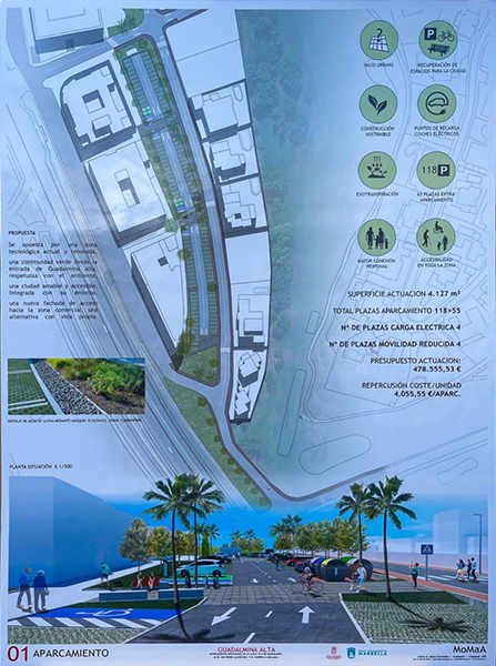 El Ayuntamiento construirá un ecoaparcamiento de 118 plazas en el Centro Comercial Guadalmina